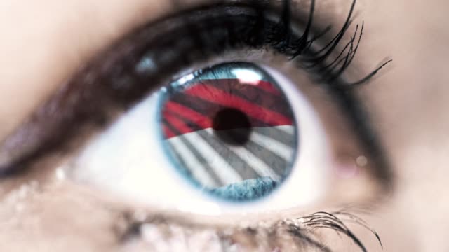 woman-blue-eye-in-close-up-with-the-flag-of-monaco-in-iris-with-wind-motion.-video-concept