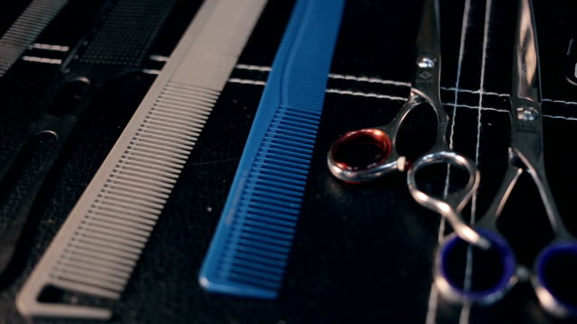 Hairdresser-tools.-Scissors-and-combs.