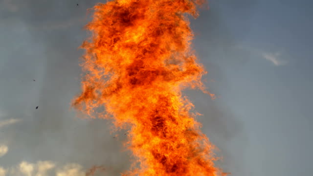 Tongues-Flame-of-a-Large-Fire-in-the-Evening-against-the-Sky