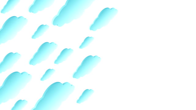 Abstract-transparent-3D-isometric-virtual-cloud-plate-moving-pattern-illustration-blue-color-on-white-background-seamless-looping-animation-4K,-with-copy-space