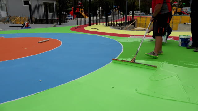 Painting-playground.-Creating-attraction-in-the-playground.-Handmade.