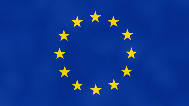Europa-winken-3D-Flagge-Duo-Übergang-Hintergrund