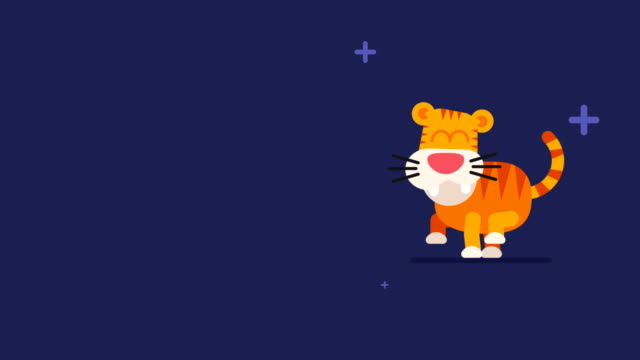 Tiger-und-flackernde-Sterne-lustige-Tier-Charakter-Chinesisches-Horoskop