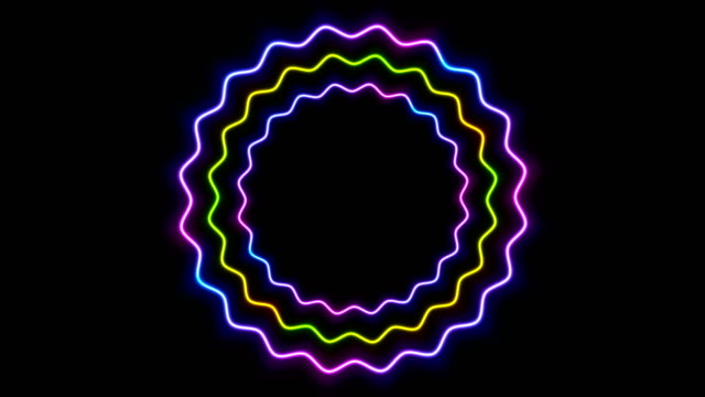 Bunt-leuchtende-Neon-wellig-Kreise-Videoanimation