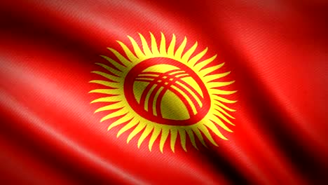 Kirgisistan-Flagge.-Nahtlose-Schleife-Animation.-4K-High-Definition-Video