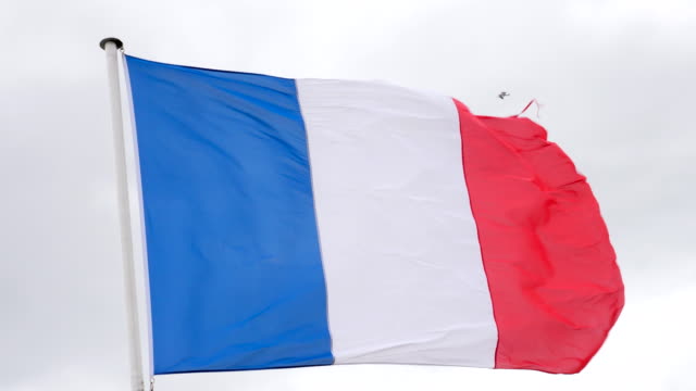 Bandera-real-francesa-en-cámara-lenta