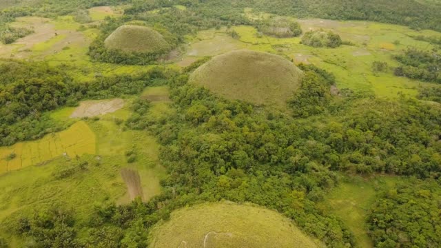 Landschaft-mit-grünen-Hügeln-Bohol,-Philippinen