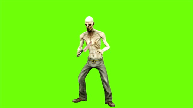 Zombie-attacks---seperated-on-green-screen.-Loopable.-4k.