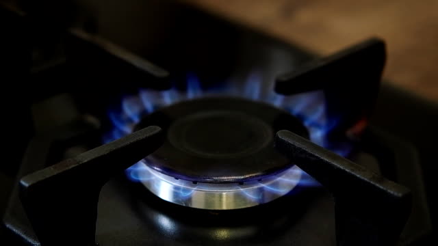 Burning-natural-gas-on-the-gas-burner.