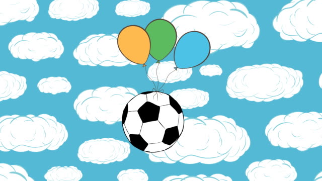 Soccerball-fliegen-am-Himmel