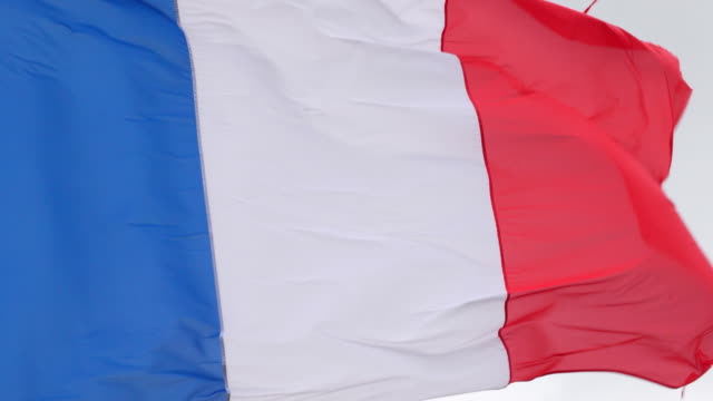 Echte-französische-Flagge-in-Zeitlupe