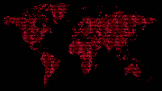 Digitalen-roten-Weltkarte-in-Punkten.