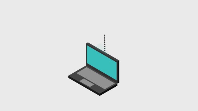 Laptop-con-iconos-3d-del-almacenamiento-de-nube