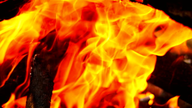 Close-up-Feuer-Flamme-als-Hintergrund