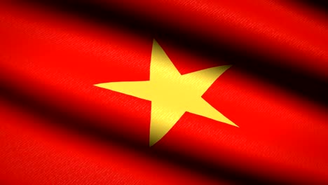 Bandera-de-Vietnam-agitando-textil-textura-fondo.-Seamless-Loop-animación.-Pantalla-completa.-Cámara-lenta.-Vídeo-de-4-K