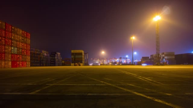 Nacht-beleuchtete-Shenzhen-Stadt-arbeiten-Verkehr-Hafen-Industrie-Panorama-4-k-Zeit-hinfällig,-china