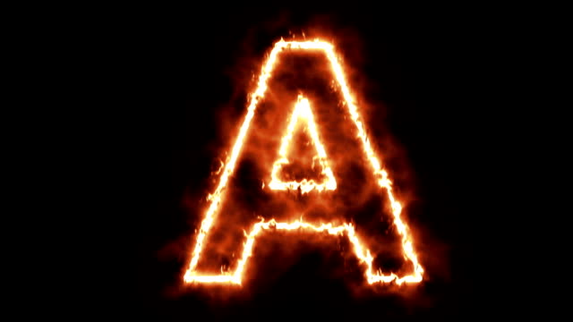 heiß-brennenden-Buchstaben-auf-schwarzem-Hintergrund
