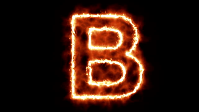 hot-burning-letter-on-black-background