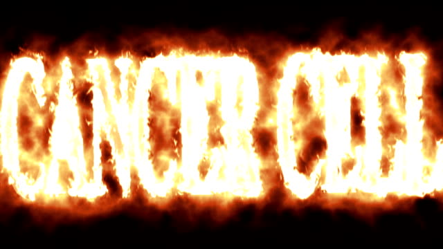 animation---word-cancer-cell-in-fire