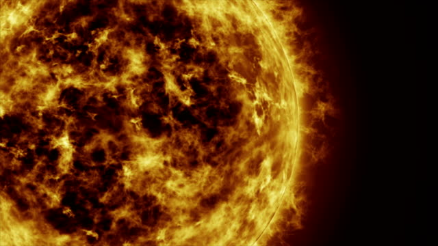 Sonne,-Oberfläche-und-Sonneneruptionen,-brennende-Sonne.-3D