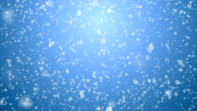 Close-up-Big-Snow-Flakes-Flying.-Snowfall-Seamless-on-Blue-Gradient-3d-Animation.-Looped-White-Snowflakes-Falling-CG-with-DOF-Blur.-Holidays-Celebration-Concept.