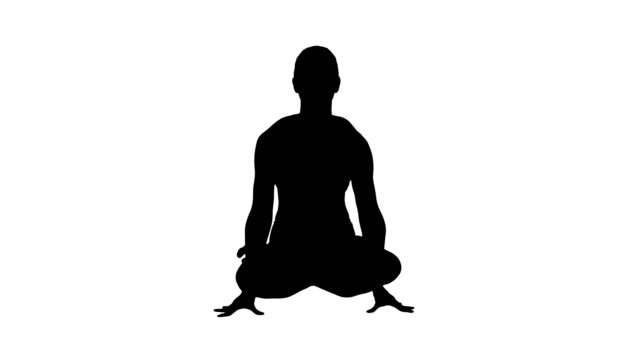 Silhouette-Tolasana-or-Scale-Pose.-Beautiful-woman-do-Yoga-sitting-arm-lift-posture