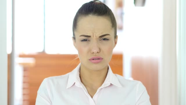 Woman-Reacting-to-Failure,-Loss--in-Office
