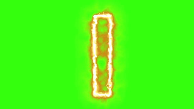 hot-burning-letter-on-green-screen