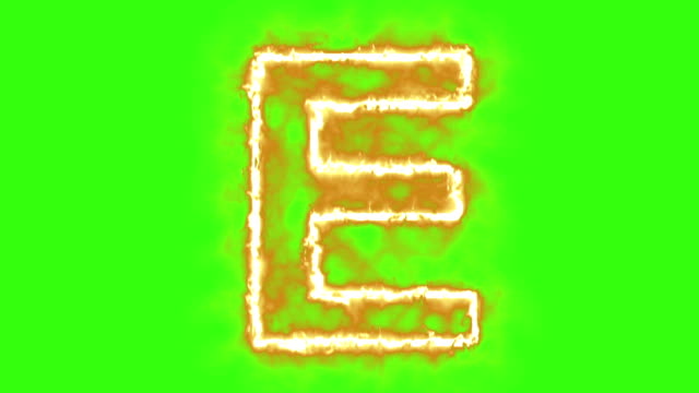 heiß-brennenden-Buchstaben-auf-green-screen