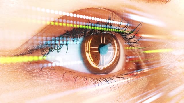 Menschlichen-Auges-Scan-Technologie-Schnittstelle.-Konzept-und-futuristische-Vision-von-augmented-reality