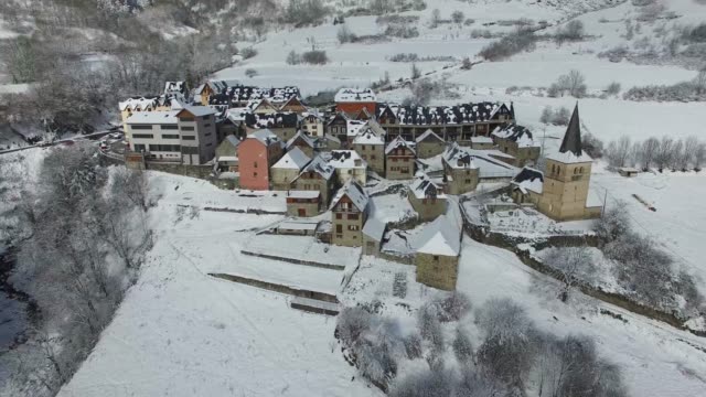 Snowy-mountain-village