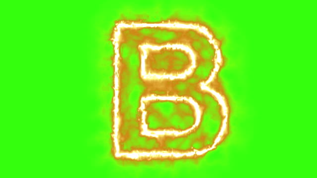 heiß-brennenden-Buchstaben-auf-green-screen