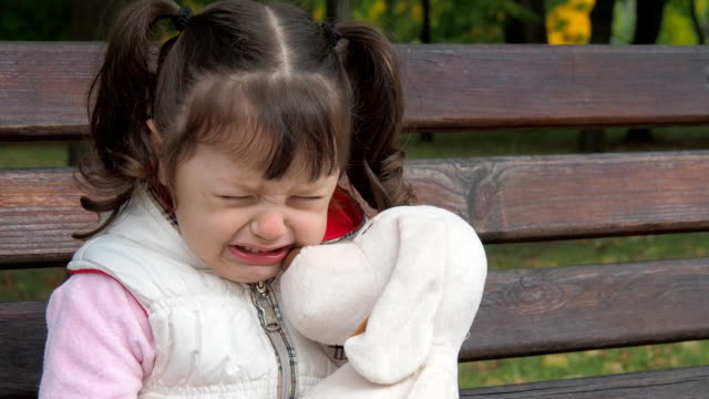 Emotions-of-the-child.-Little-girl-is-crying-in-the-park
