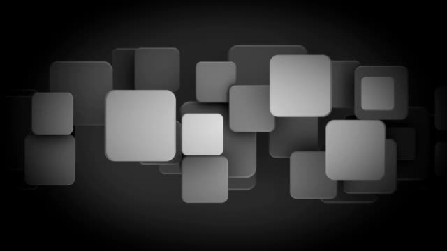 Überlappende-schwarze-Quadrate-3D-Render-Endlos-wiederholbar-animation