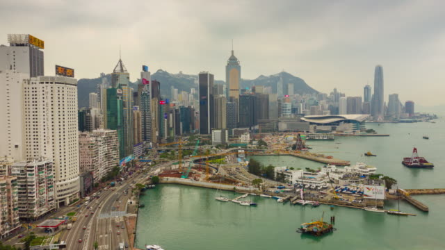 berühmten-Hafen-Bucht-Bau-Antenne-Timelapse-Panorama-4k-Hongkong