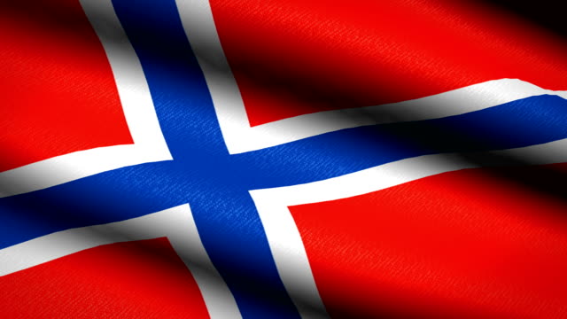 Bandera-de-Noruega-ondeando-textil-textura-fondo.-Seamless-Loop-animación.-Pantalla-completa.-Cámara-lenta.-Vídeo-de-4-K