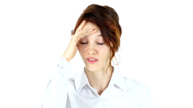 Frustriert-angespannten-Frau,-weißer-Hintergrund