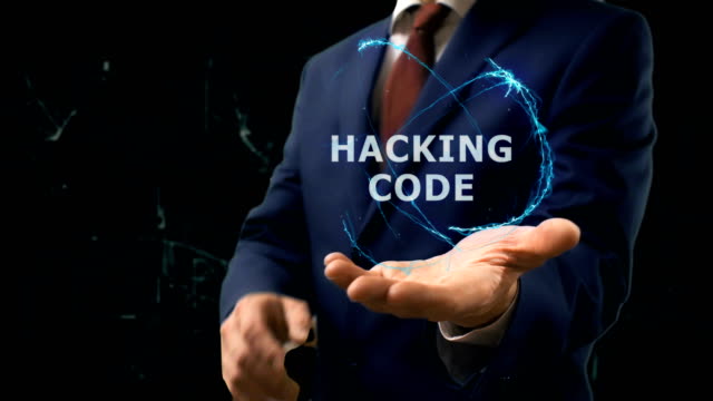 Geschäftsmann-zeigt-Concept-Hologramm-Hacking-Code-auf-seiner-hand