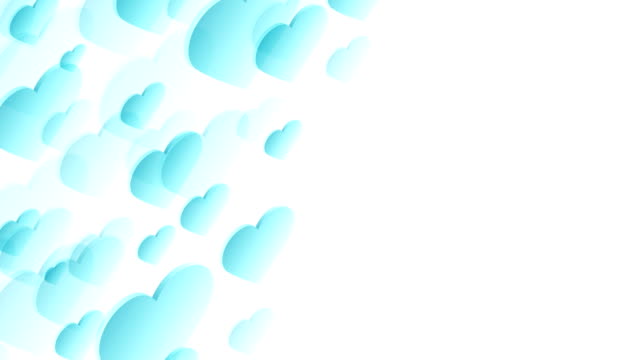 Abstrakte-transparente-3D-isometrische-virtuelle-Valentinstag-Liebe-Herz-Platte-verschieben-Musterfarbe-Abbildung-blau-auf-weißem-Hintergrund-nahtlose-Schleife-Animation-4K,-mit-Kopie-des-Rechenzentrums