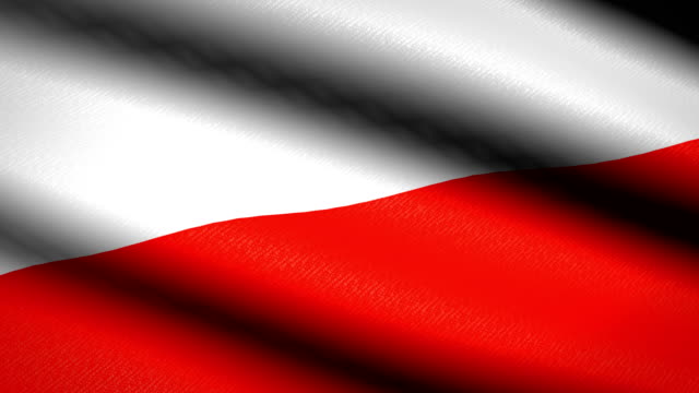 Polonia-bandera-ondeando-textil-textura-de-fondo.-Seamless-Loop-animación.-Pantalla-completa.-Cámara-lenta.-Vídeo-de-4-K