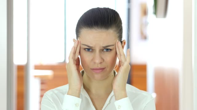Headache,-Tense-Working-Woman,-Indoor