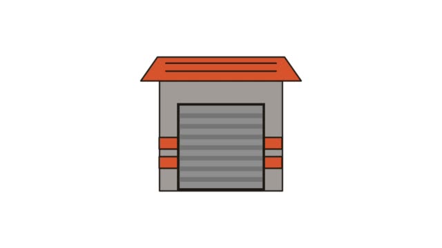 Lagergebäudes-Lieferung-Service-animation