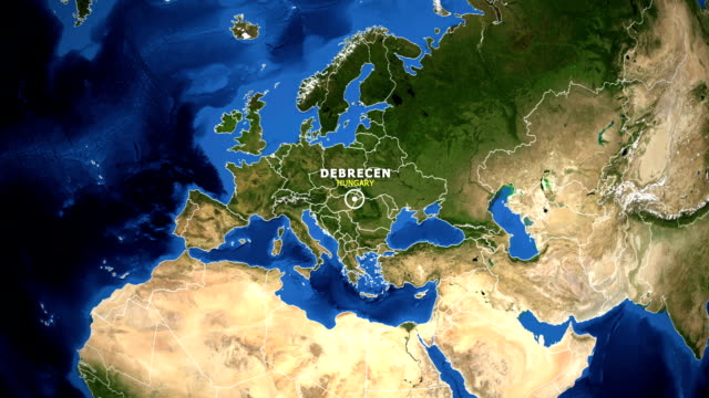 EARTH-ZOOM-IN-MAP---HUNGARY-DEBRECEN