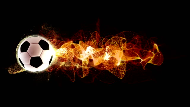 Fußball-mit-Firefly-fließt-Teilchen-drehen