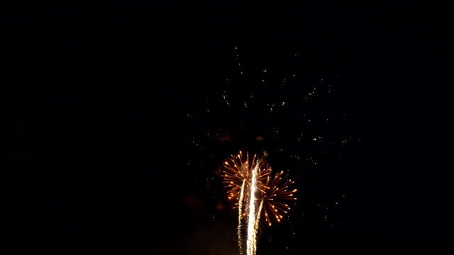 Bunte,-schöne-Feuerwerk-explodieren-in-den-Nachthimmel.