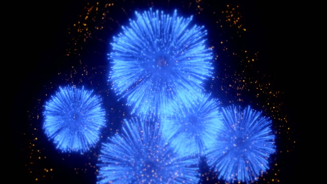 Rot-blau-Gold-funkelt-schwarzen-Himmel-Feuerwerk-Zusammensetzung-nahtlose-Schleife-Anzeigehintergrund-für-Geburtstag,-Jubiläum,-Feier,-Feiertag,-Neujahr,-Party,-Event-und-feiern,-Einladung