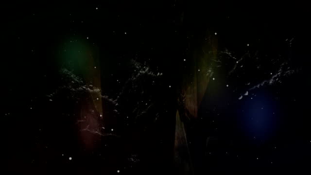 Schöner-Hintergrund-den-Nachthimmel-mit-Sternen,-Parallax-Animation-der-Bewegung-Staubwolken-und-Sterne-mit-abstrakten-geometrischen-Figuren-Dreiecken.-Die-Elemente-des-Bildes-von-der-NASA-eingerichtet.