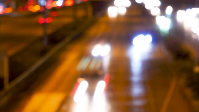 Colorful-blurry-traffic-lights-and-twitching--in-the-city(defocus)-time-lapse