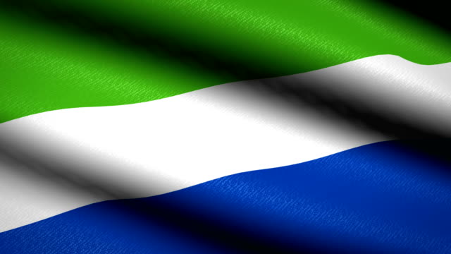 Sierra-Leone-Flag-Waving-Textile-Textured-Background.-Seamless-Loop-Animation.-Full-Screen.-Slow-motion.-4K-Video