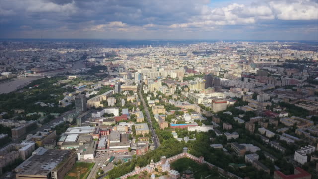 Russlands-sonniger-Tag-Moskau-Stadtbild-aerial-Panorama-4k